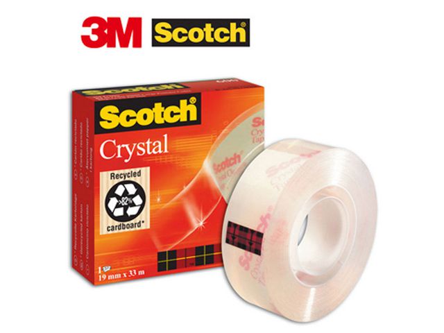Scotch® Tejp Crystal 19mmx33m, rulle om 33 m