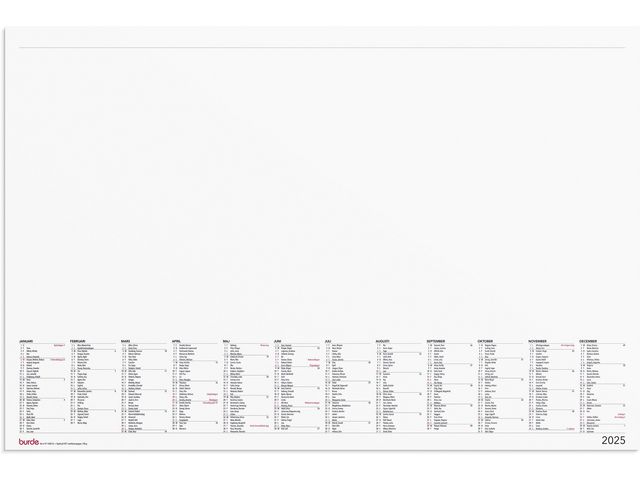 Burde Kalender 2025 Skrivunderlägg Elegant, st