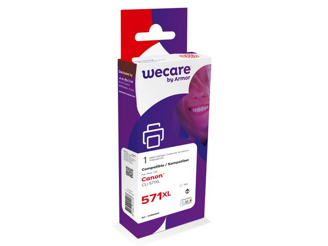 Wecare Återanvänd bläckpatron kompatibel med  CANON CLi-571XL B, 0331C001, svart Photo singelpack, st