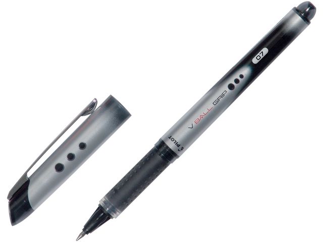 Pilot Bläckkulpenna, V-Ball 07 Grip, tunn spets på 0,7 mm, svart, st