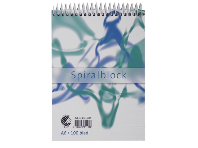 Spiralblock A6 60g 100 blad linjerat ohålat Träfritt, st