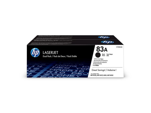 HP Toner CF283AD 83A 1,5K Svart 2/FP, fp om 2 st