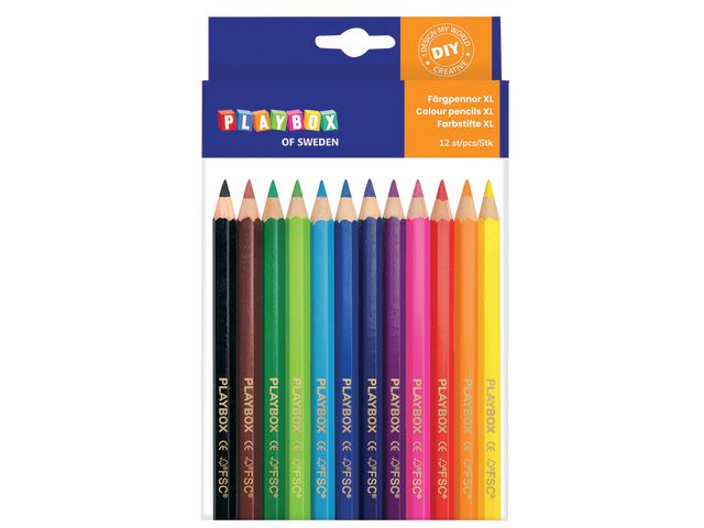 PLAYBOX Färgpenna Jumbo 12 färger, fp om 12 st