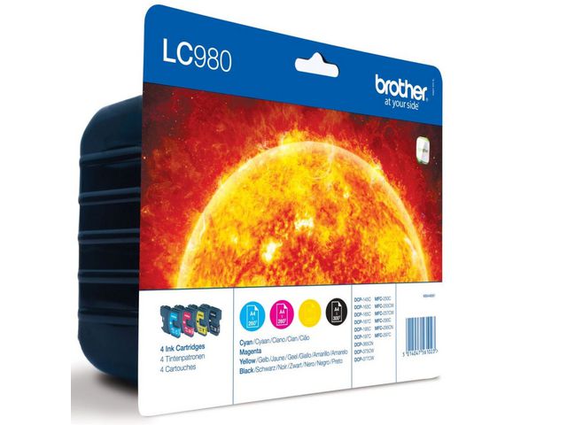 Brother Bläckpatron, 980VALBP Innobella™, trefärgad, multiförpackning, LC-980VALBP, fp om 4 st