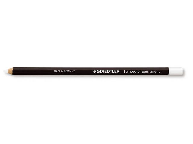 STAEDTLER Lumocolor Lumocolor® Permanent Glasochrom blyertspenna i trä, vit, st