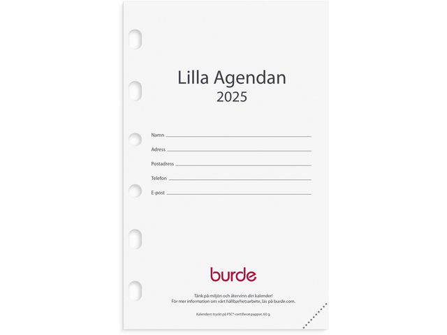 Burde Kalender 2025 Compact kalendersats Lilla Agendan, st