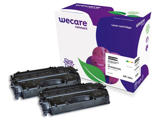Wecare Toner HP CE505X 6,5K svart 2/FP, fp om 2 st