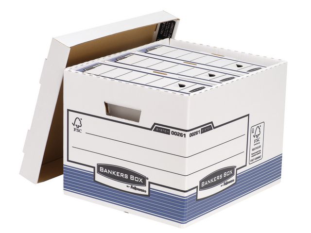 Fellowes Arkivbox med lock blåvit, fp om 10 st