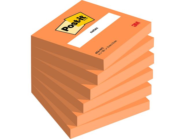 Post-it® Notes, 76 x 76 mm, Neon Orange™, 100 blad, block om 100 blad