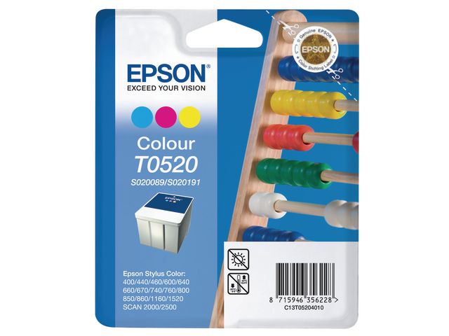 Epson Bläckpatron, T052, C13T05204010, Abacus, tre färger, singelförpackning, st