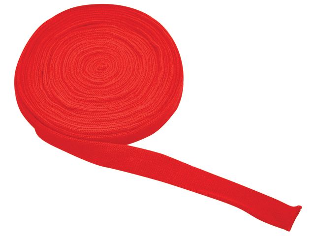 PLAYBOX Tubstickat tyg, 4 cmx10 m, röd, fp om 10 m