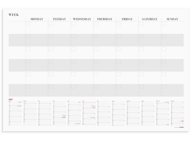 Burde Kalender 2025 Månadsplanering whiteboard, st