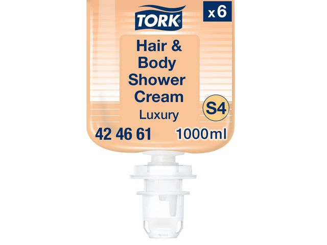 Tork Duschcreme S4 Luxury Hair&Body 1L, flaska om 1 l