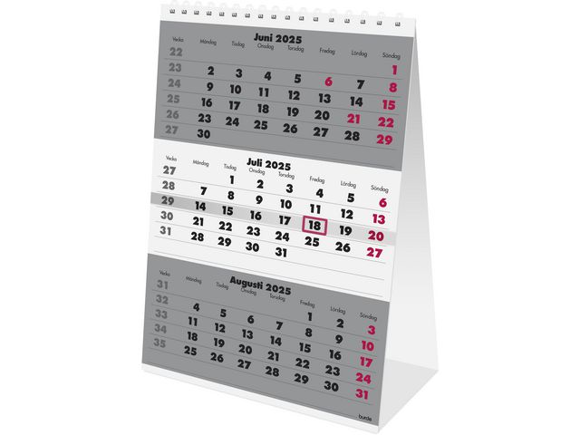 Burde Kalender 2025 Bordskalender Triplaner, st