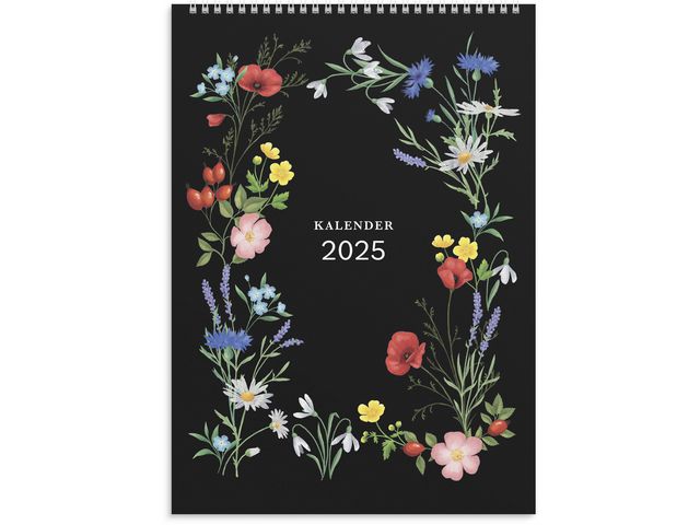 Burde Väggkalender 2025 Illustrerad blomster, st