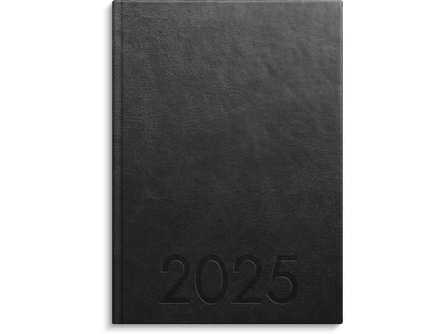 Burde Kalender 2025 Weekly A5 svart konstläder, st