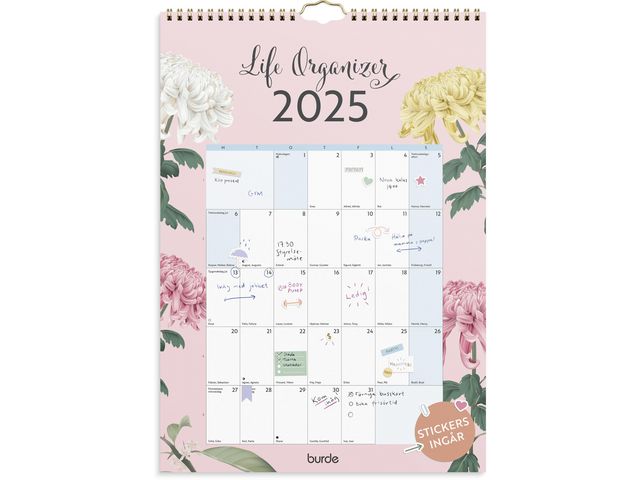 Burde Väggkalender 2025 Life Organizer, st
