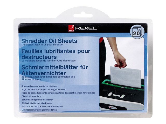 Rexel Oljeblad dokumentförstörare, fp om 20 st